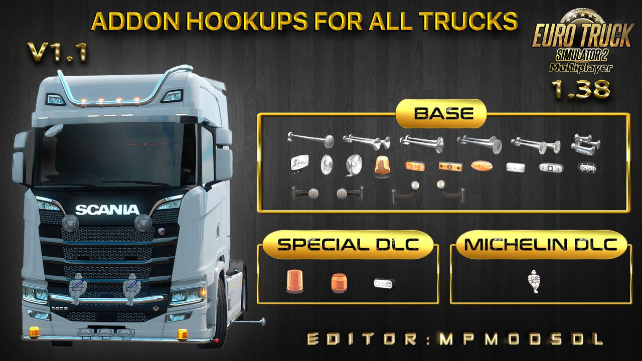 Addon Hookups For All Trucks For Multiplayer ETS2 1.38